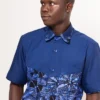 blue men african print shirt