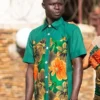 green men african print shirt